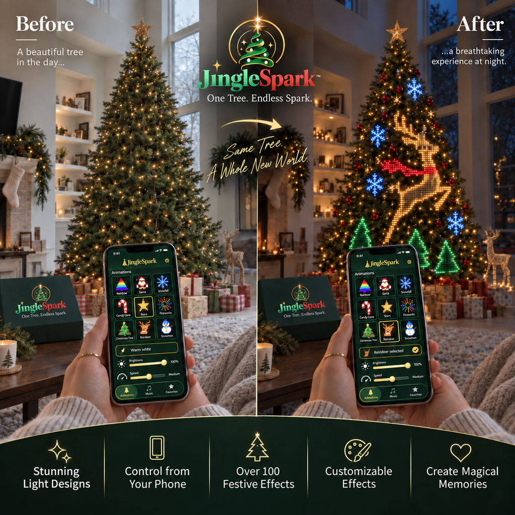 Hovela JingleSpark™ Smart RGBIC Christmas Tree Lights